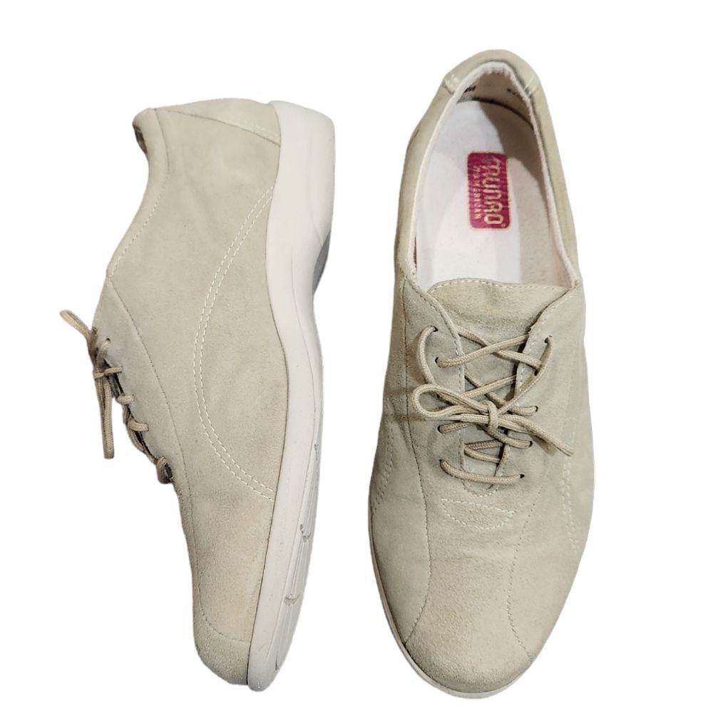 Munro Kellie Sand Suede Tan Leather Lace-Up Loafers Shoes 8.5WW